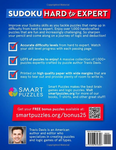 Sudoku Hard to Expert 1000 Puzzles: Book for Adults, Teens & Seniors