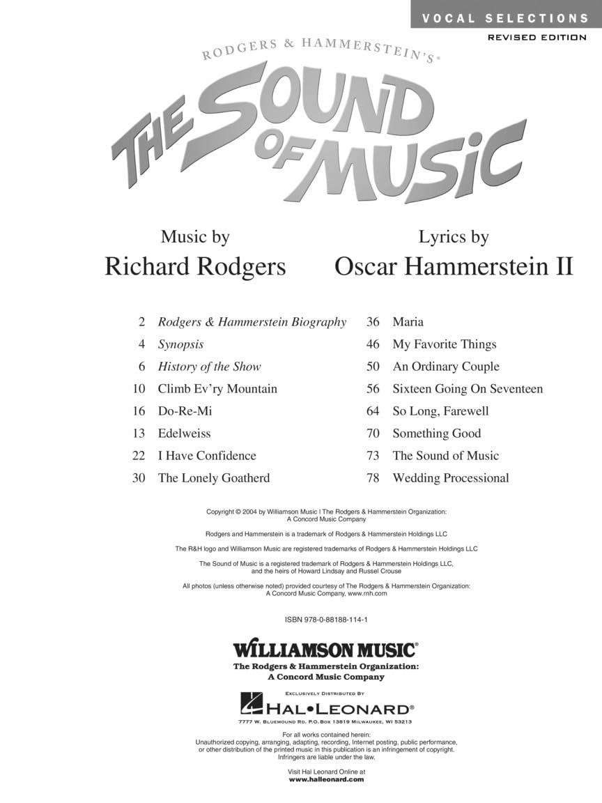 The Sound of Music: Vocal Selections - Revised Edition (Rodgers and Hammerstein Vocal Selections)
