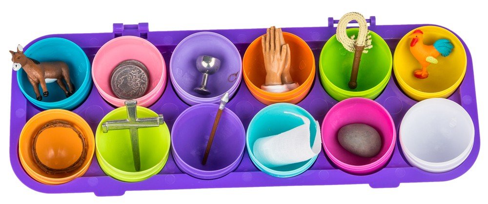 Family Life Resurrection Eggs - 12 Piece Easter Eggs Set with Booklet and Religious Figurines Inside - Tells The Story of Easter - Easter Eggs With Toys Inside - Eggs For Easter Egg Hunts