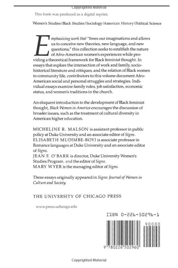 Black Women in America: Social Science Perspectives