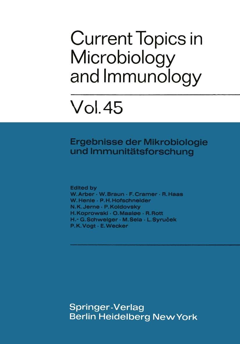 Current Topics in Microbiology and Immunology: Ergebnisse der Mikrobiologie und Immunittsforschung (German Edition)
