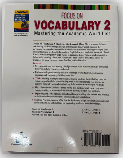 FOCUS ON VOCABULARY 2 2/E STUDENT BOOK 137617
