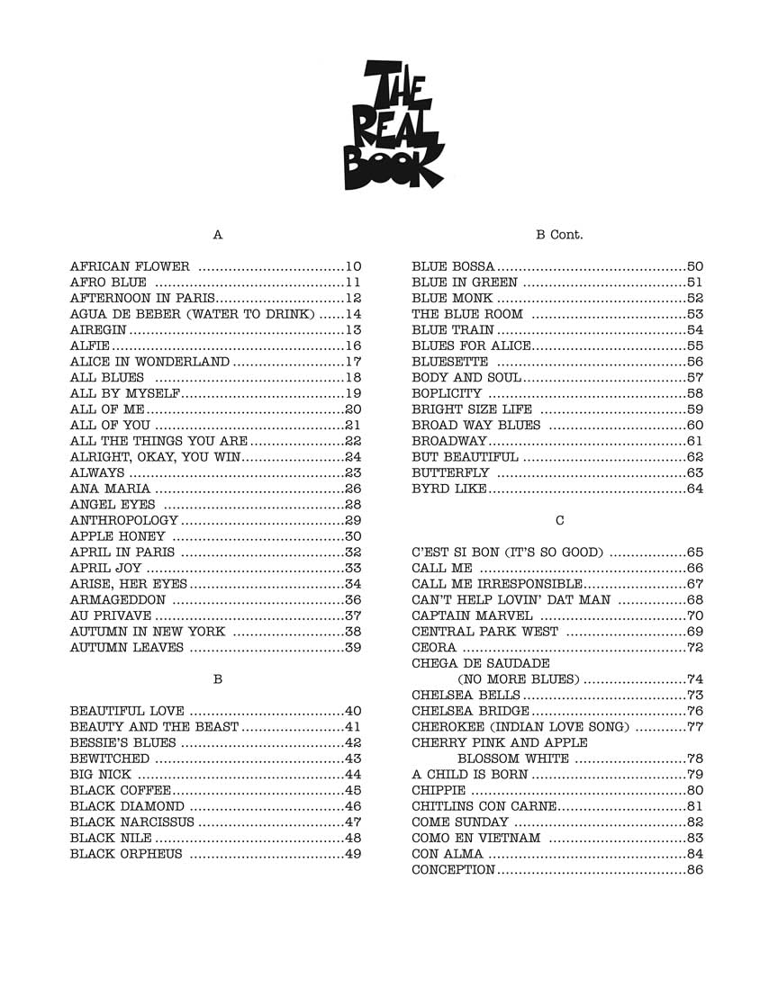 The Eb Real Book, Sixth Edition