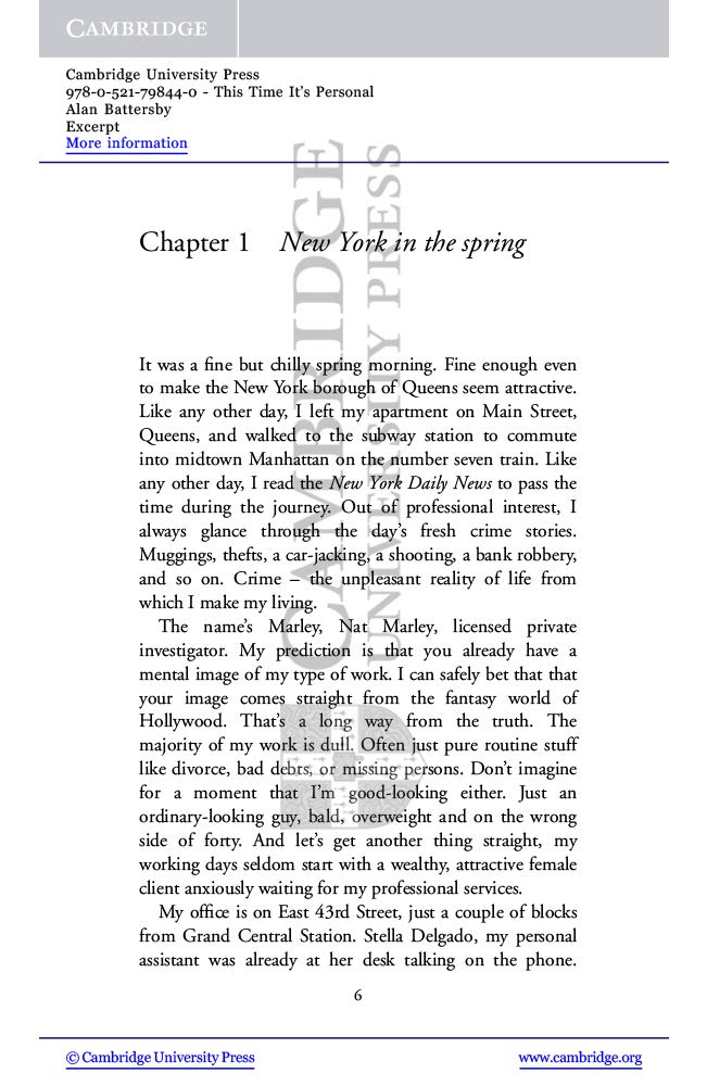 This Time it's Personal Level 6 (Cambridge English Readers)