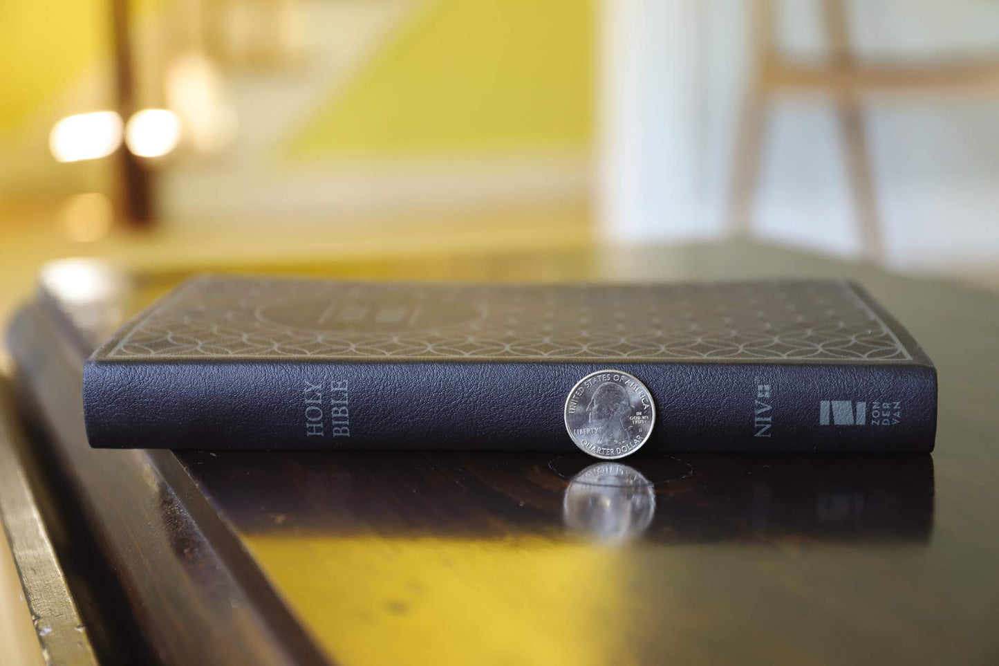 NIV Value Thinline Bible Leathersoft Gray/Black Comfort Print
