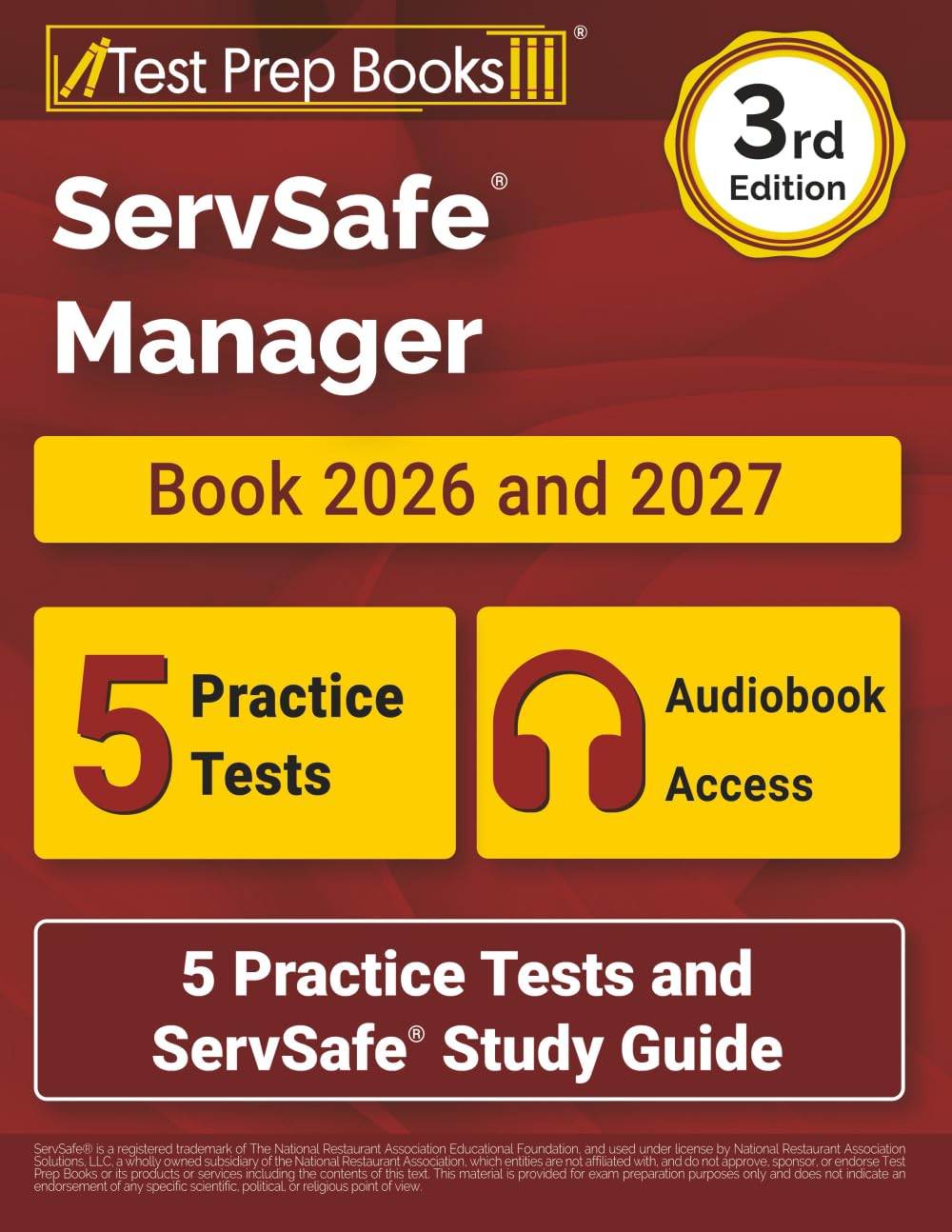 ServSafe Manager Book 2026 and 2027: 5 Practice Tests and ServSafe Study Guide: [3rd Edition]