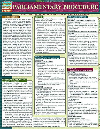 Parliamentary Procedure QuickStudy Laminated Reference Guide (QuickStudy Academic)