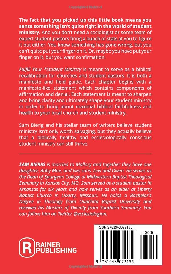 Fulfill Your Student Ministry: A Manifesto and Field Guide