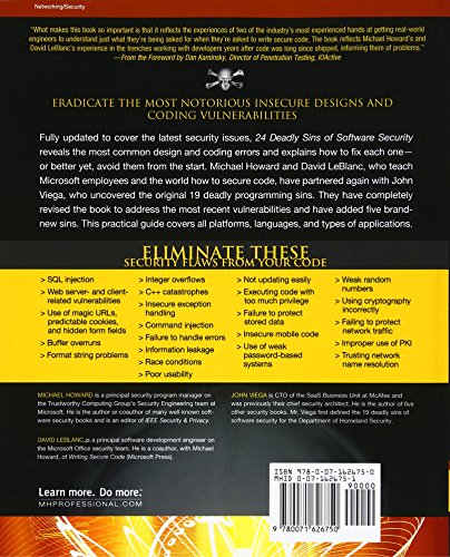 24 Deadly Sins of Software Security: Programming Flaws and How to Fix Them: Programming Flaws and How to Fix Them