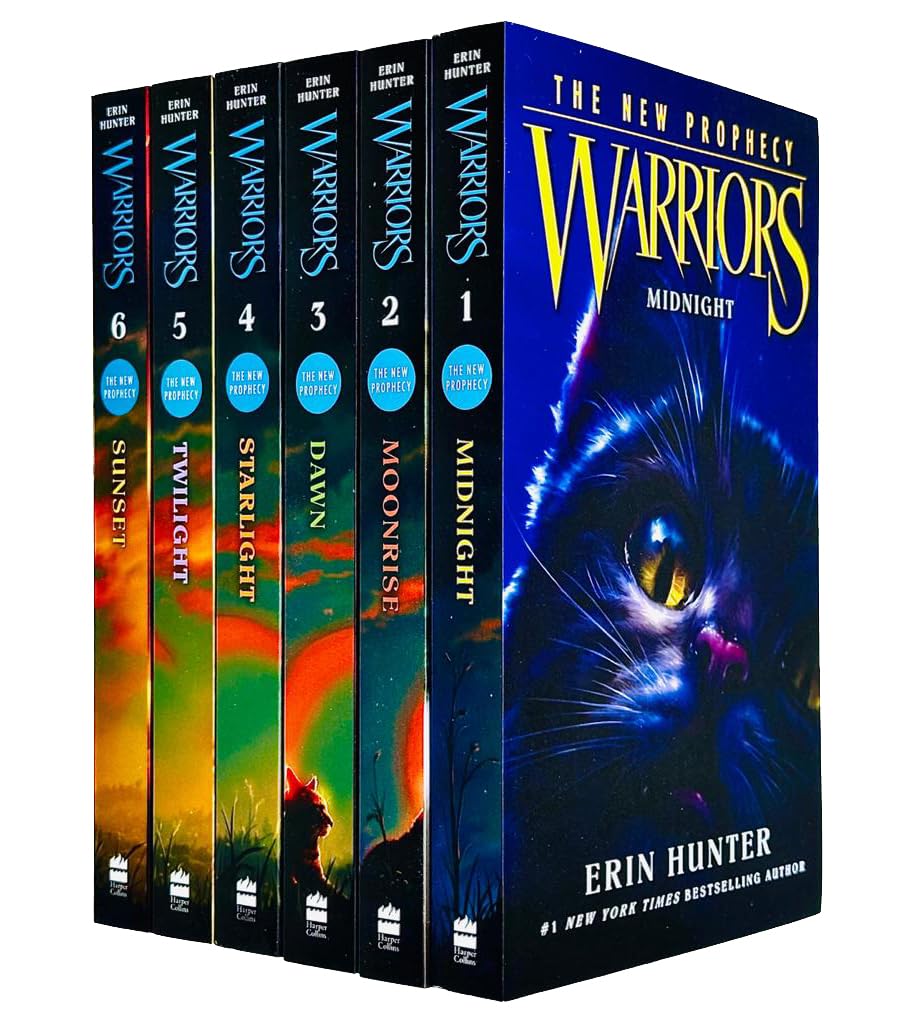 Warrior Cats Series 2: The New Prophecy by Erin Hunter 6 Books Set (Midnight, Moonrise, Dawn, Starlight, Twilight, Sunset)