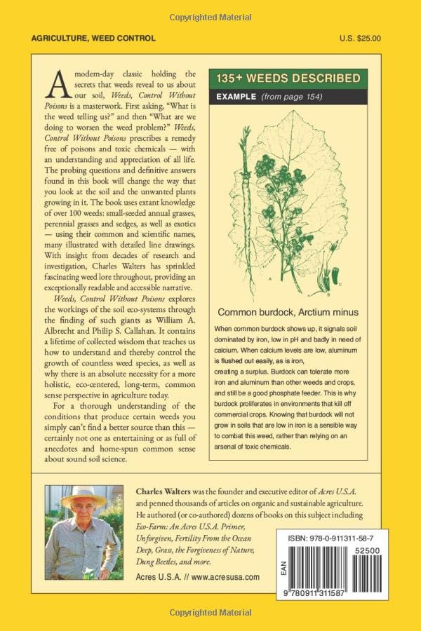 Weeds, Control without Poisons — back cover