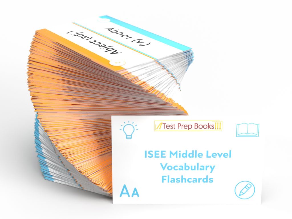 ISEE Middle Level Vocabulary Study Cards: ISEE Middle Level Vocabulary Test Prep and Practice [Full Color Cards]