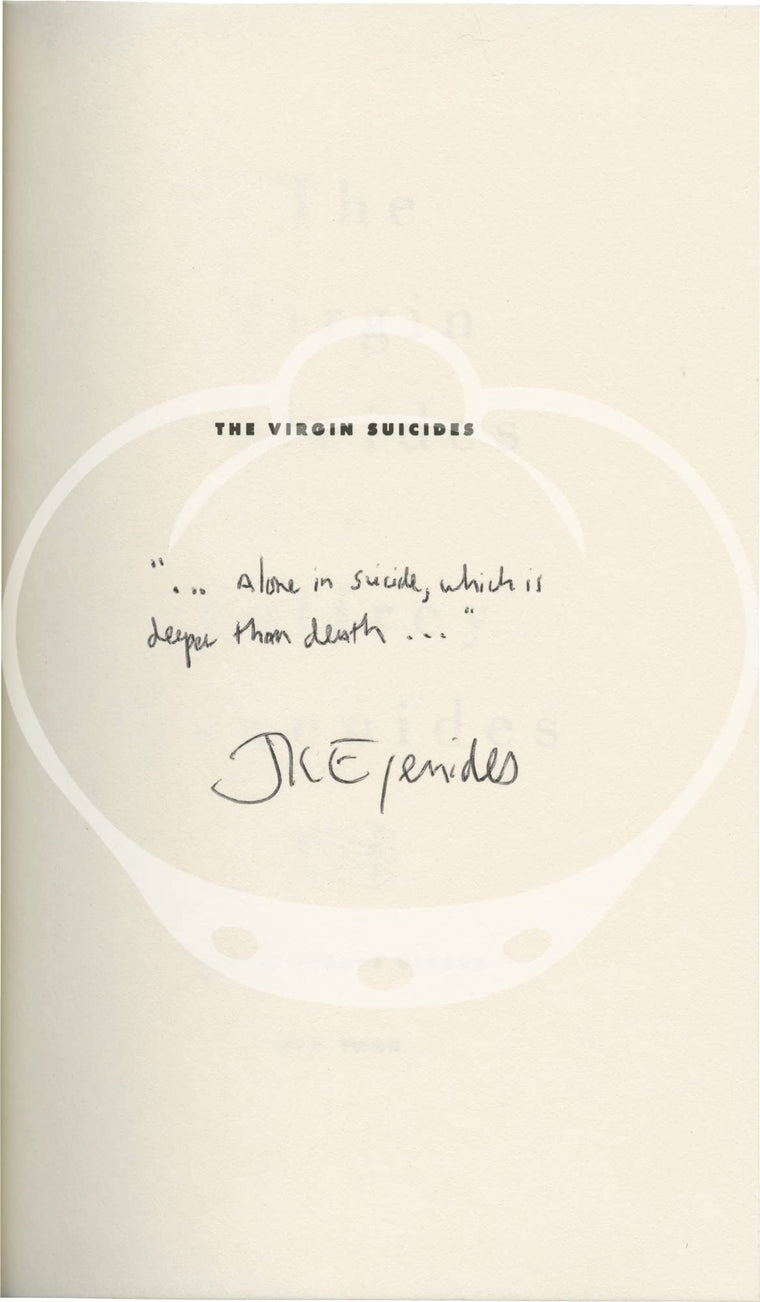 The Virgin Suicides: A Novel — back cover