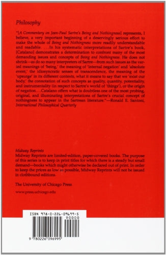 A Commentary on Jean-Paul Sartre's Being and Nothingness (May Reprint) — back cover