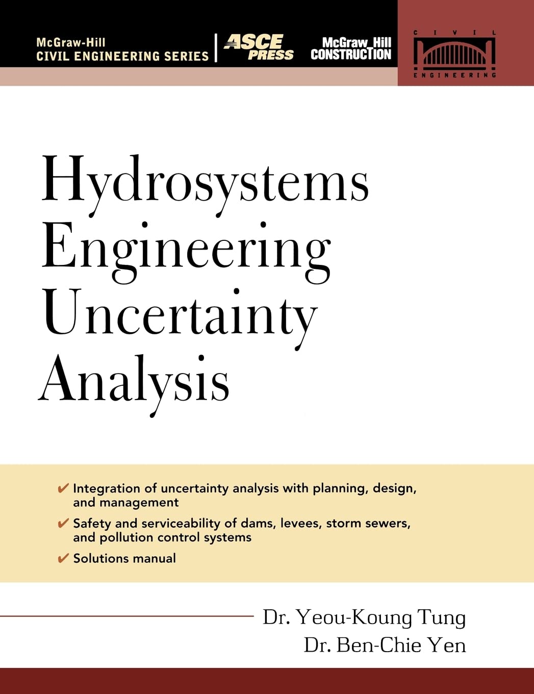 Hydrosystems Engineering Uncertainty Analysis (McGraw-Hill Civil Engineering)