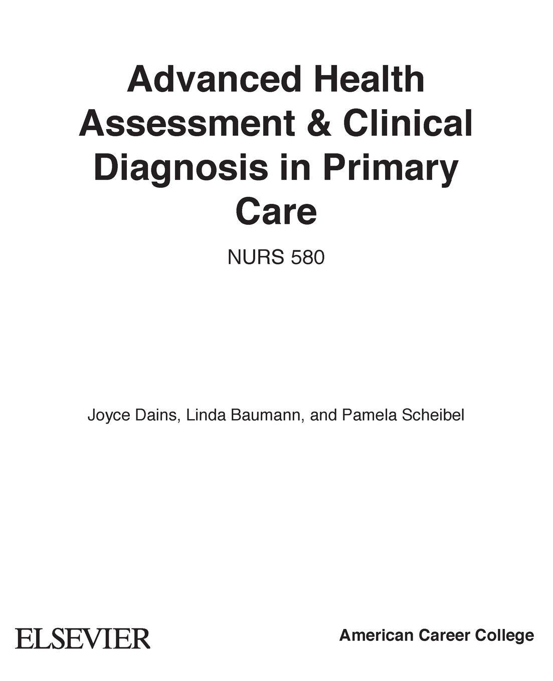 Advanced Health Assessment and Clinical Diagnosis in Primary Care
