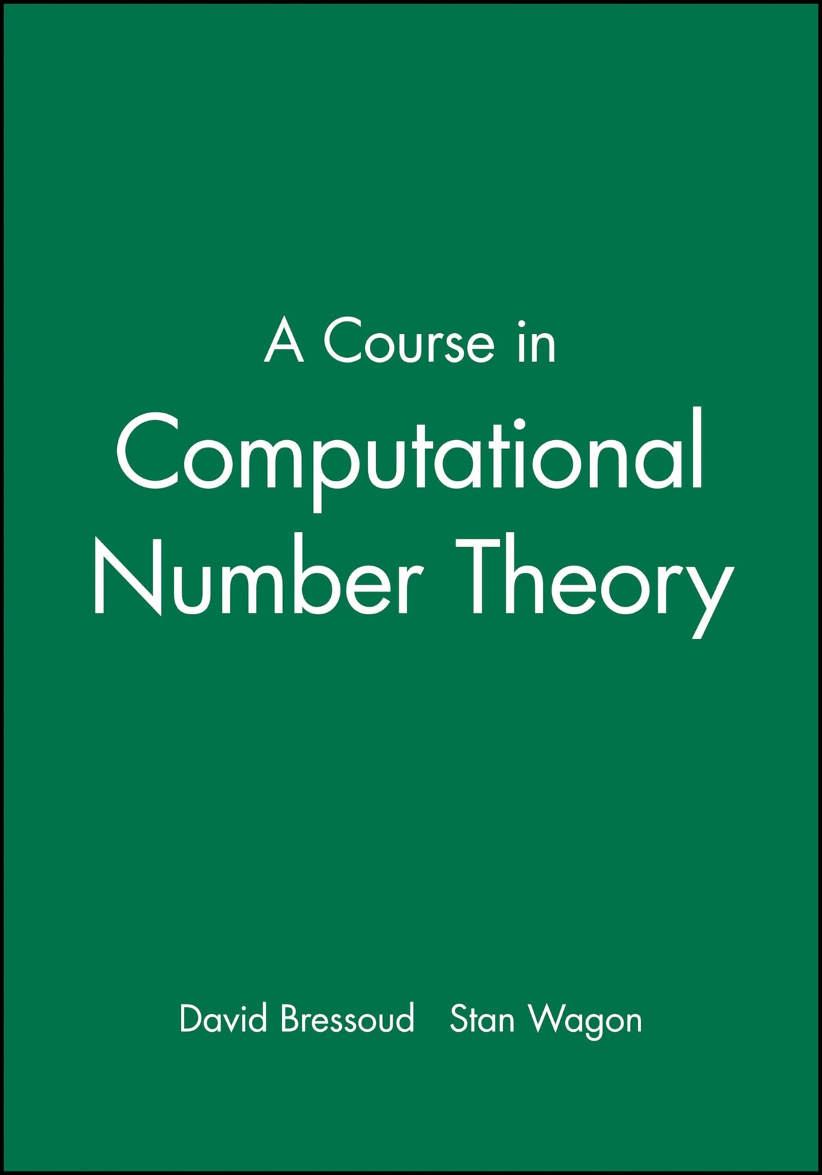 A Course in Computational Number Theory