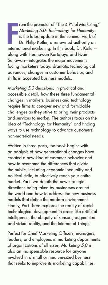 Marketing 5.0: Technology for Humanity