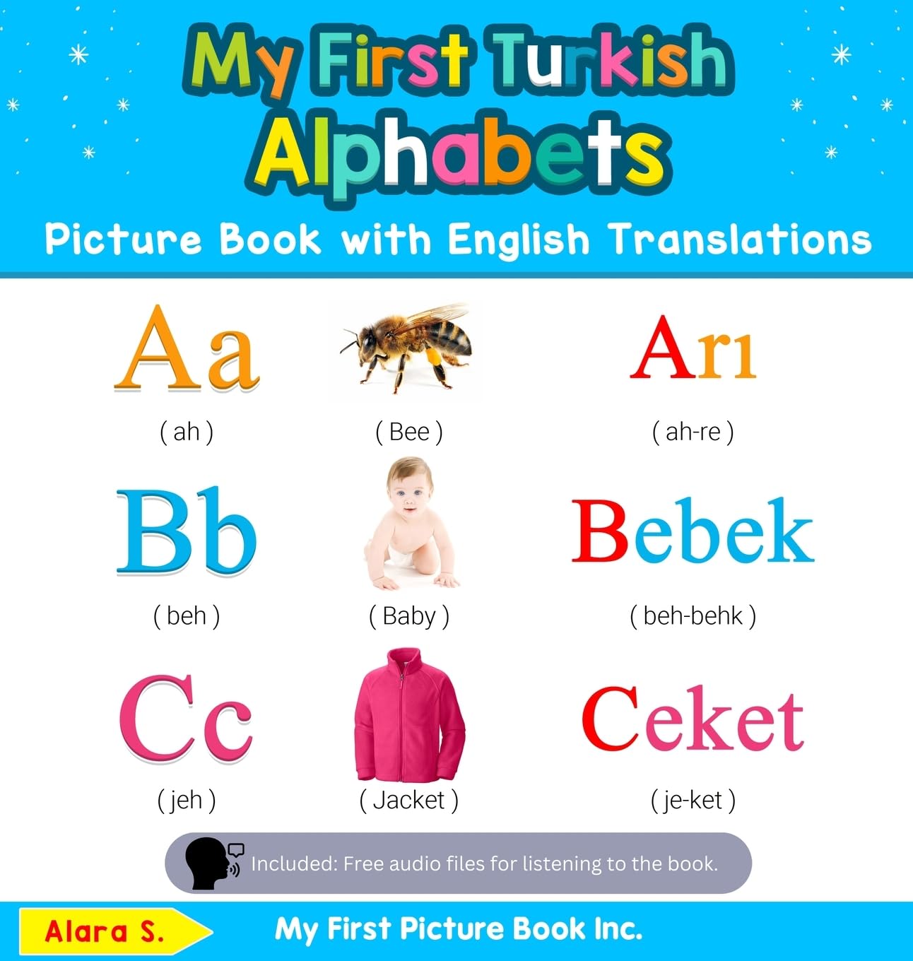 My First Turkish Alphabets Picture Book with English Translations: Bilingual Early Learning & Easy Teaching Turkish Books for Kids (Teach & Learn Basic Turkish Words for Children)