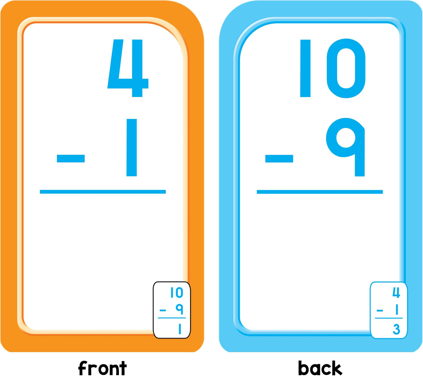 School Zone Subtraction 0-12 Flash Cards: 56 Cards, 1st Grade, 2nd Grade, Numbers 0-12, Differences, Early Math, Problem Solving, Subtraction Problems, Counting, Ages 6+