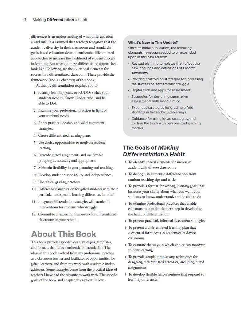 Making Differentiation a Habit: How to Ensure Success in Academically Diverse Classrooms (Free Spirit Professional)