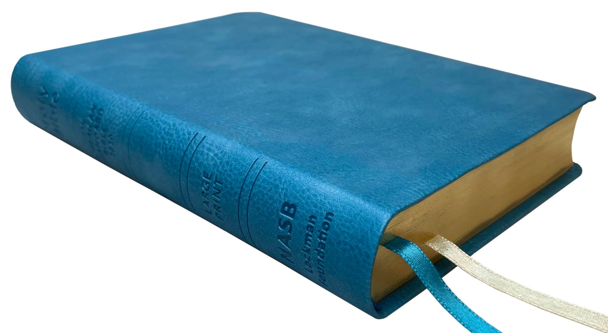 NASB Large Print Compact Bible, Teal, Leathertex, 2020 text