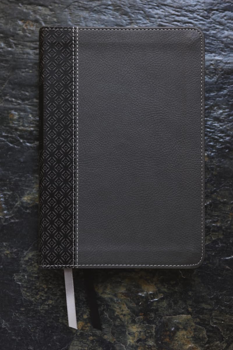 NIV, Compact Center-Column Reference Bible, Leathersoft, Black, Red Letter, Thumb Indexed, Comfort Print