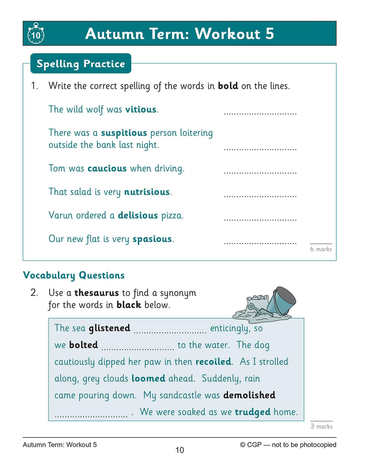 New KS2 English 10-Minute Weekly Workouts: Spelling & Vocabulary - Year 5 (CGP KS2 English)