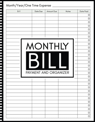 Monthly Bill Payment And Organizer: Simple Home Budget Spreadsheet For Busy Family, Bill Checklist Planner, Money Dept Tracker, Monthly/ Yearly/ One ... Large 8.5 x 11 Budgeting Record Book