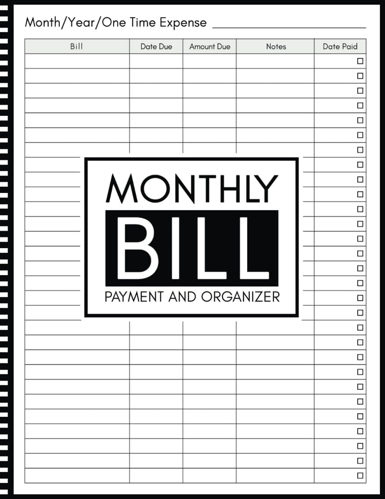 Monthly Bill Payment And Organizer: Simple Home Budget Spreadsheet For Busy Family, Bill Checklist Planner, Money Dept Tracker, Monthly/ Yearly/ One ... Large 8.5 x 11 Budgeting Record Book