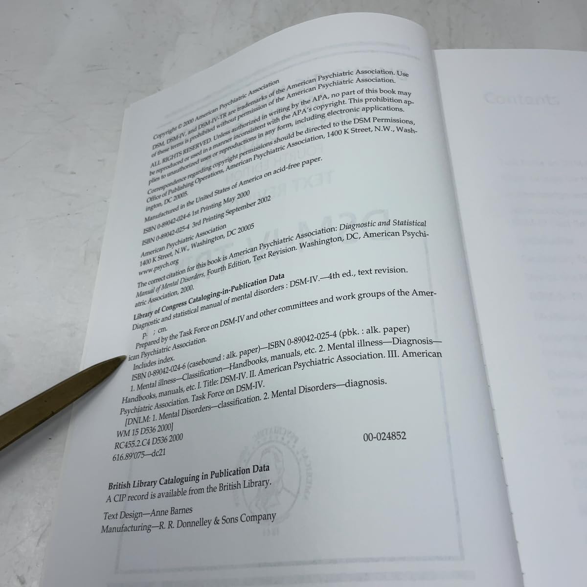 Diagnostic and Statistical Manual of Mental Disorders, 4th Edition, Text Revision (DSM-IV-TR)