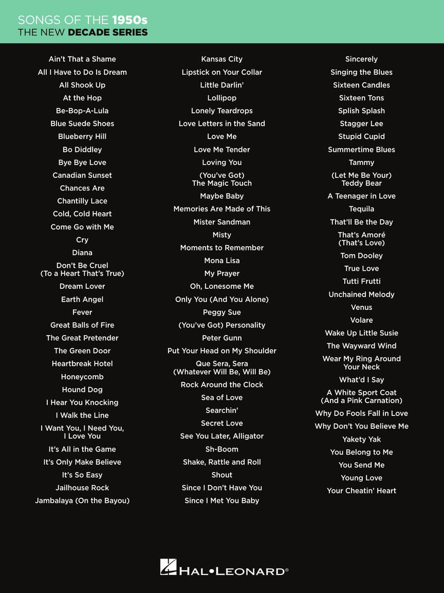 Songs of the 1950s - The New Decade Series  E-Z Play Today V