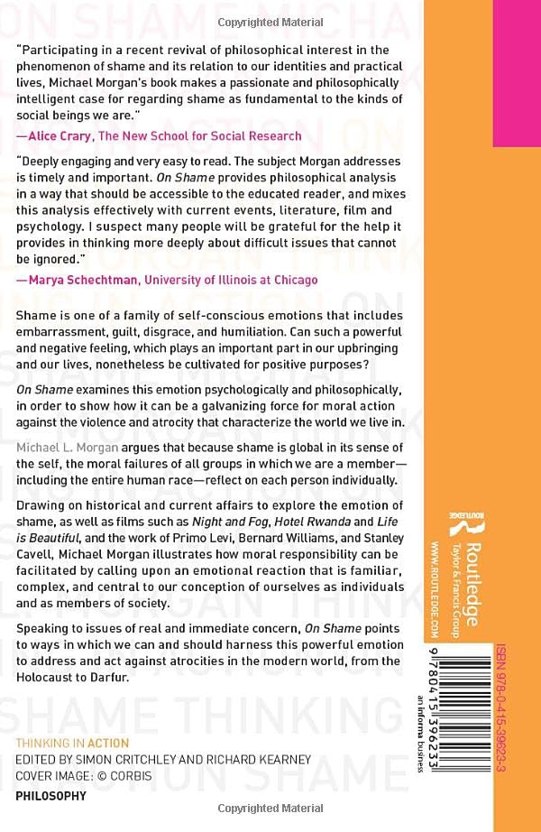 On Shame (Thinking in Action) — back cover