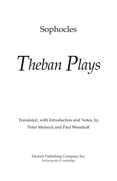 Theban Plays (Hackett Classics)