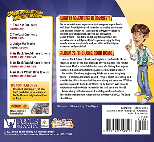 The Long Road Home: 6 stories on Friends, Faith, and Family Heritage (Adventures in Odyssey)