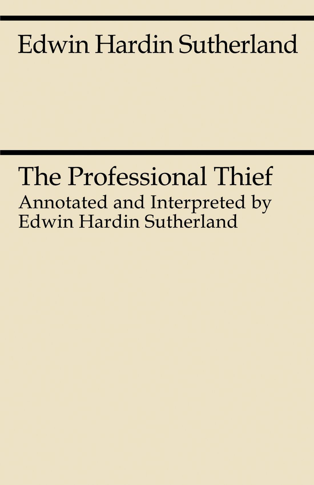The Professional Thief (Midway Reprint)