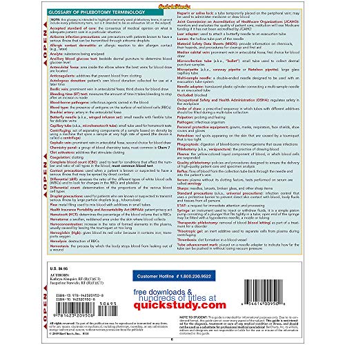 Phlebotomy QuickStudy Laminated Reference Guide (QuickStudy Academic)
