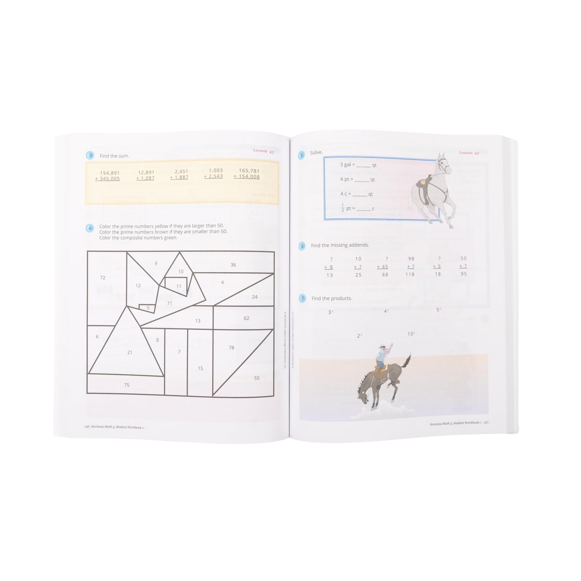 Horizons Math 5th Grade Student Book 1 (Lifepac)