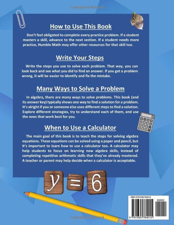 Algebra for Beginners: With Answers (Step-By-Step Answer Key)  Middle School / High School Algebra Workbook for Ages 12-15 (Grades 7-9)  100 Days of ... Algebra Problems, Equations & Inequalities