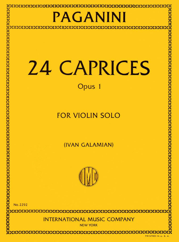 INT2292 - Paganini - 24 Caprices Opus 1 For Violin Solo