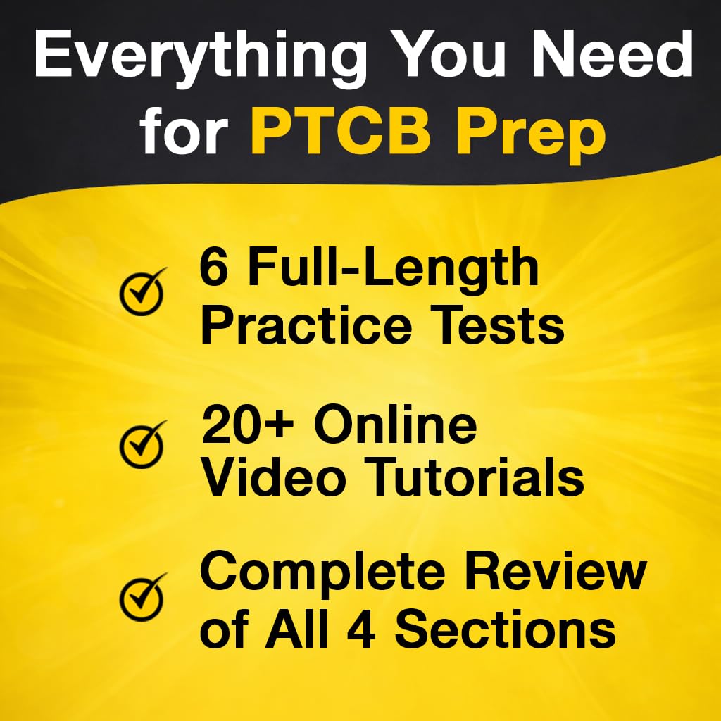 PTCB Exam Study Guide 2025-2026 - 6 Full-Length Practice Tests, PTCB Secrets Review Prep Book with Detailed Answer Explanations: [8th Edition] (Mometrix Test Preparation)