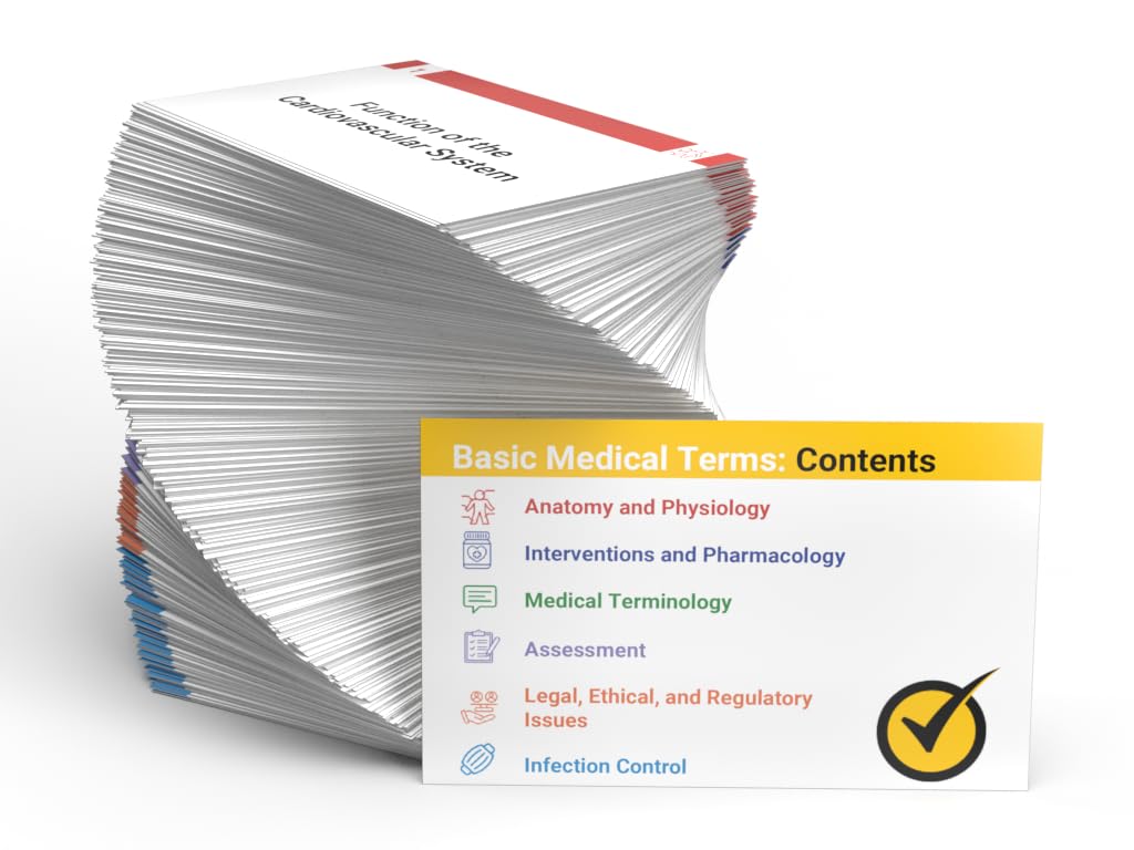 Medical Terminology Study Cards 2025-2026: Basic Med Term Cards for Health Professions and Nursing [Full Color Cards]