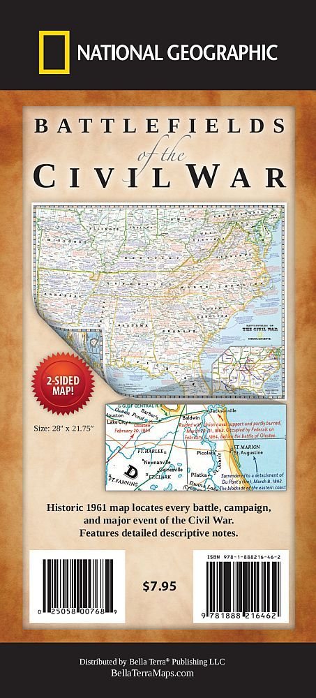 Battlefields of the Civil War Map by National Geographic Soc