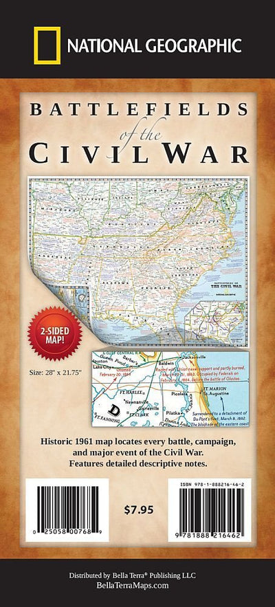 Battlefields of the Civil War Map by National Geographic Soc