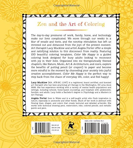 Color Me Happy: 100 Coloring Templates That Will Make You Smile (Volume 2) (A Zen Coloring Book, 2)