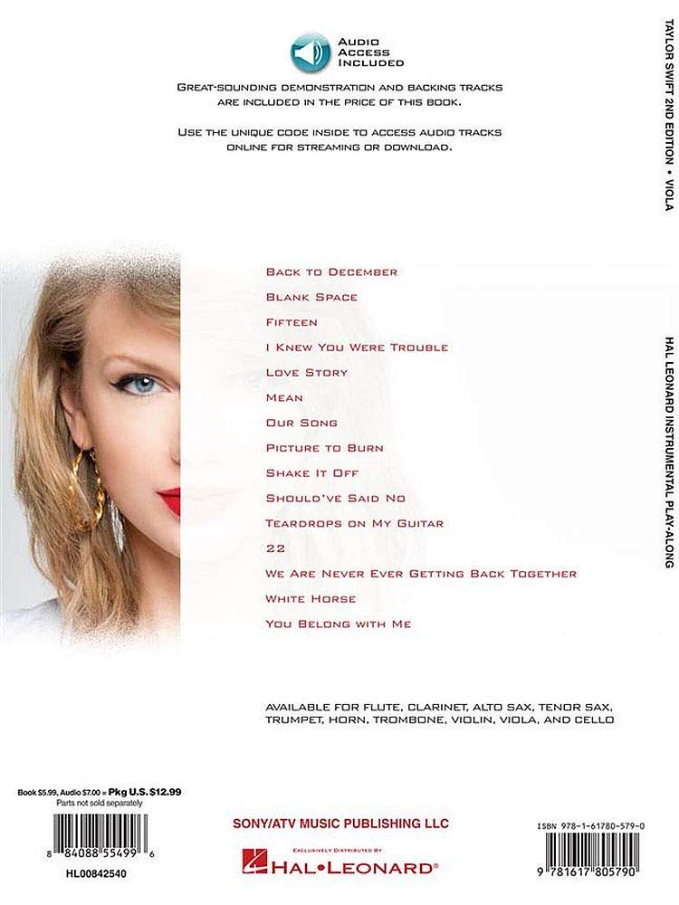 Taylor Swift: Viola Play-Along Book with Online Audio