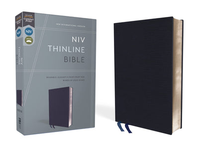 NIV Thinline Bible Bonded Leather Navy Red Letter
