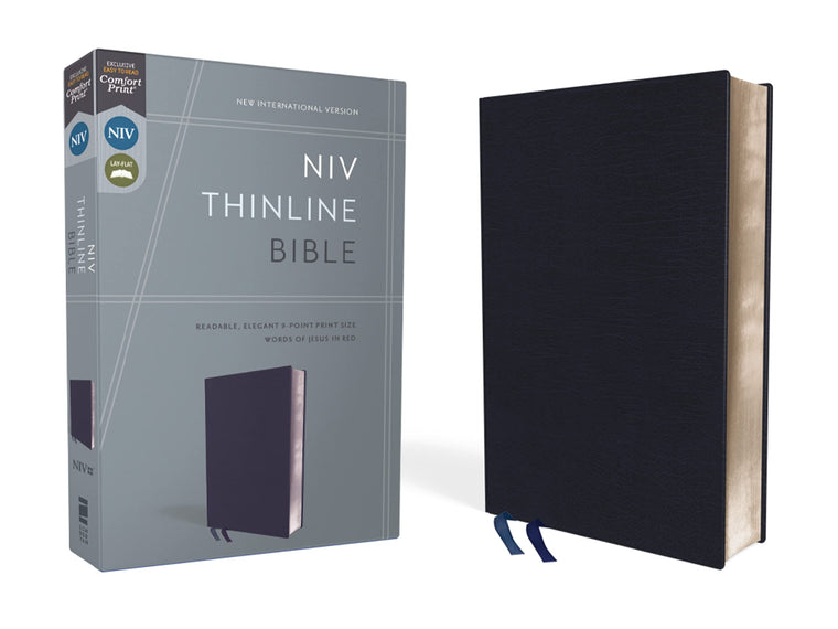 NIV Thinline Bible Bonded Leather Navy Red Letter