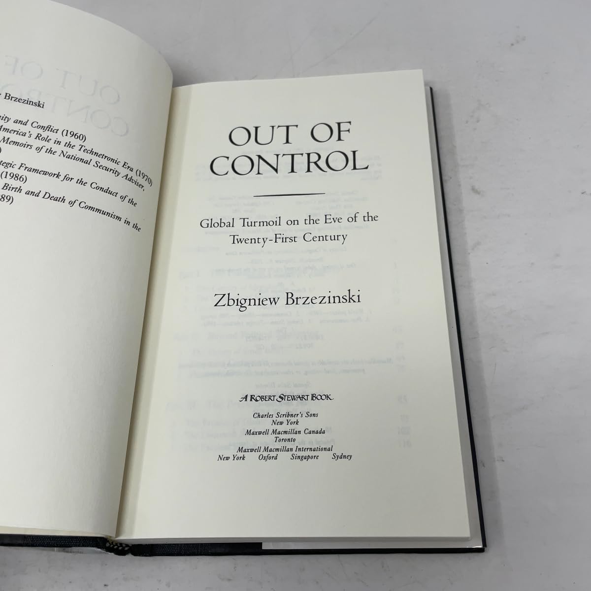 Out of Control: Global Turmoil on the Eve of the Twenty First Century