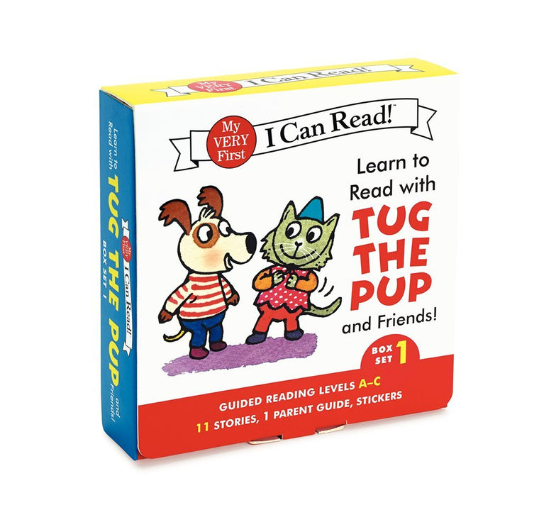 Learn to Read with Tug the Pup and Friends! Box Set 1: A Box of 11 stories, 1 parent guide, and reward stickers for Beginning Readers; Reading Level A-C (My Very First I Can Read)